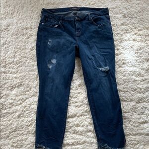 Torrid Women's Distressed Dark Blue Ankle Jeans